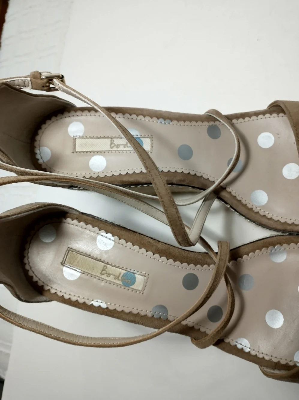Boden Women's Strappy Suede Espadrille Wedge‎ Taupe Size 10.5, UK 42